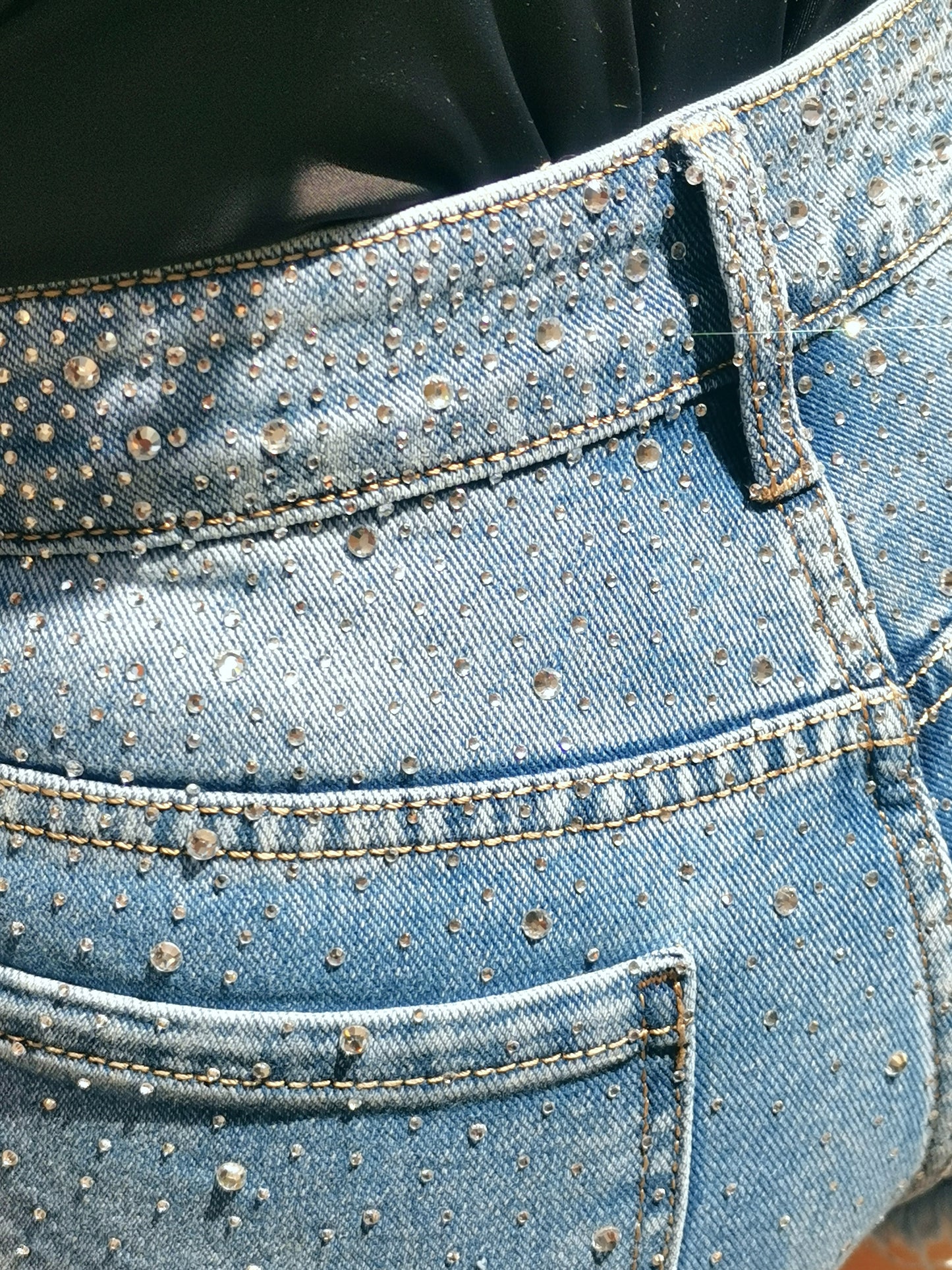 Shorts jeans shiny