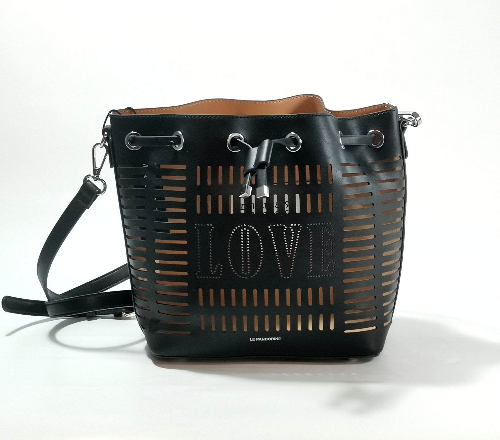 Borsa a secchiello Le Pandorine mod. Nina Bucket (nero)