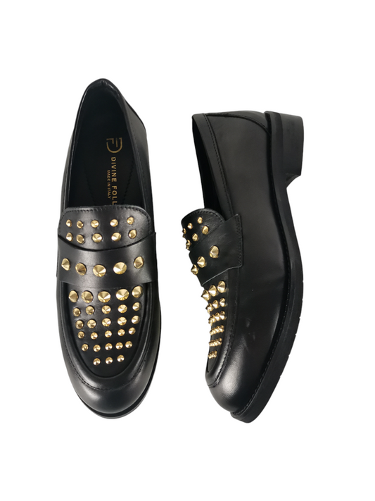 Mocassino in pelle con borchie DIVINE FOLLIE